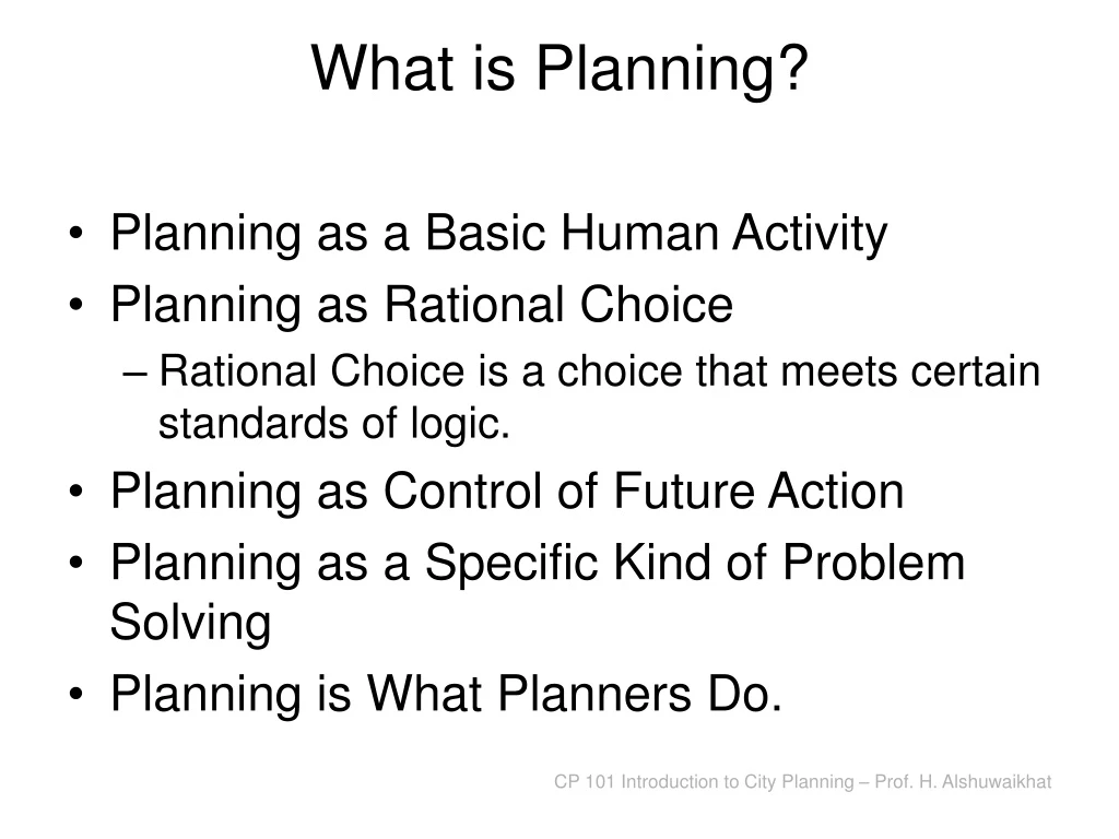 what is planning