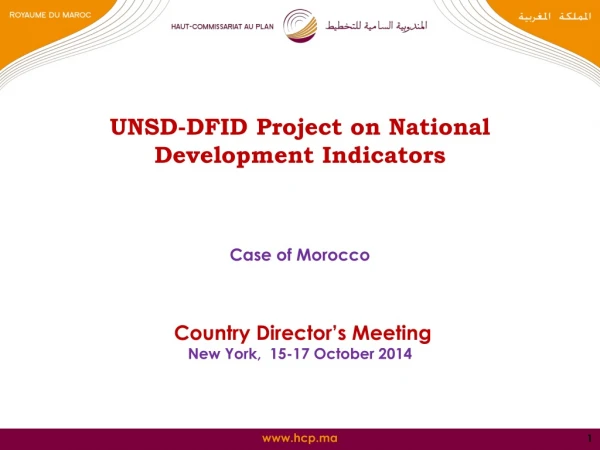 UNSD-DFID Project on National Development Indicators Case of Morocco