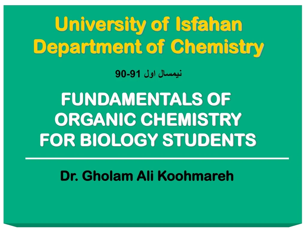 university of isfahan department of chemistry