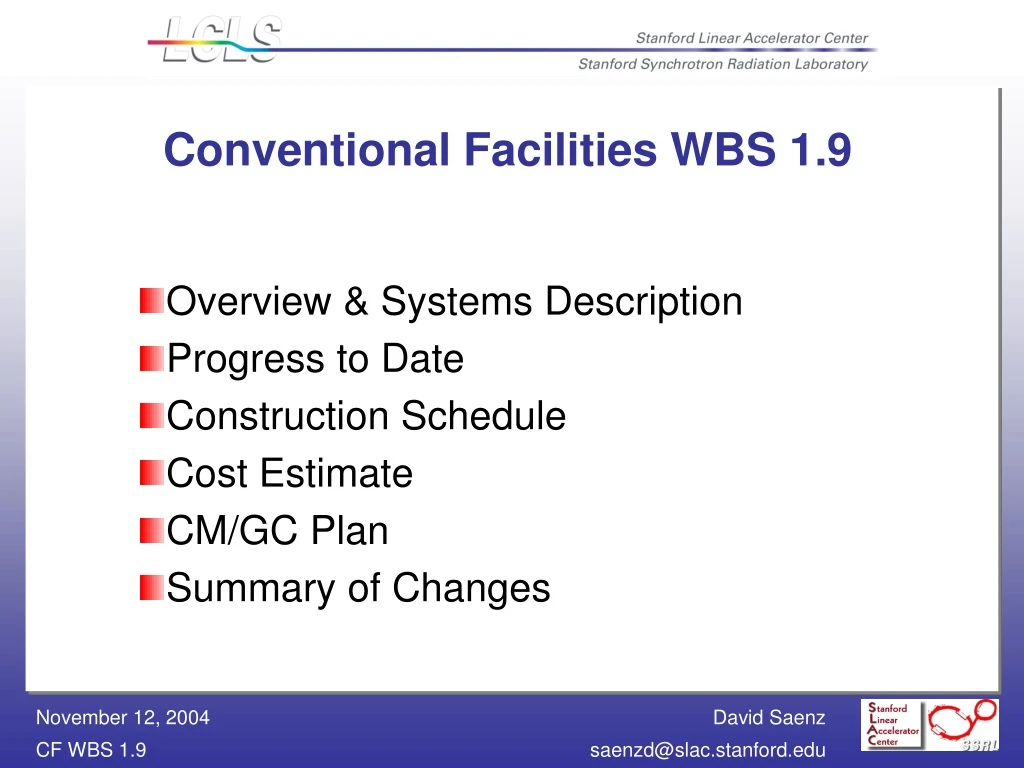 conventional facilities wbs 1 9