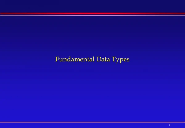 Fundamental Data Types