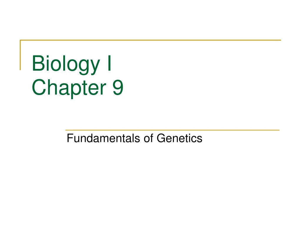 biology i chapter 9