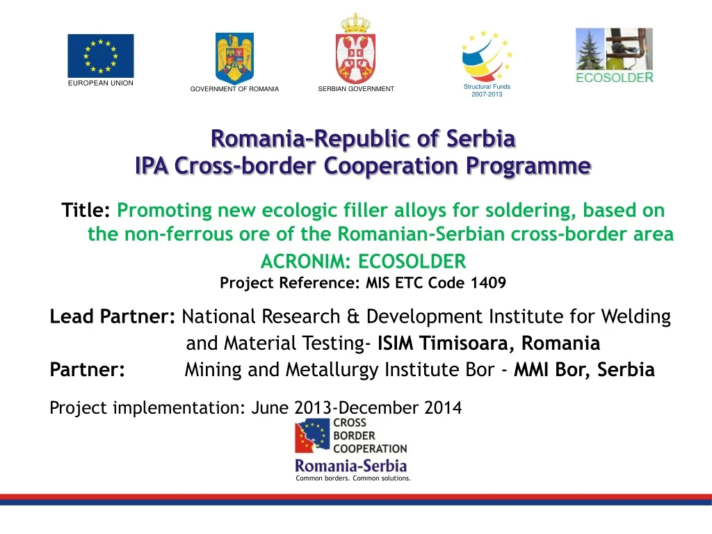 rom a nia republic of serbia ipa cross border cooperation programme