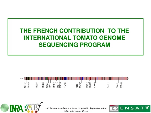 THE FRENCH CONTRIBUTION TO THE INTERNATIONAL TOMATO GENOME SEQUENCING PROGRAM