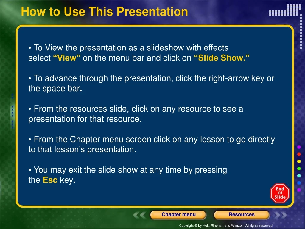 how to use this presentation