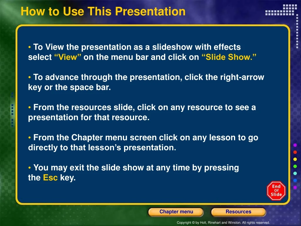 how to use this presentation