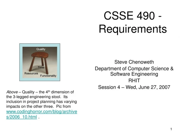 CSSE 490 - Requirements