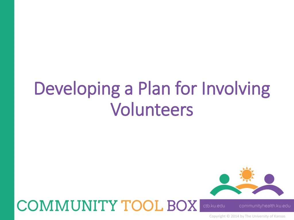 developing a plan for involving volunteers