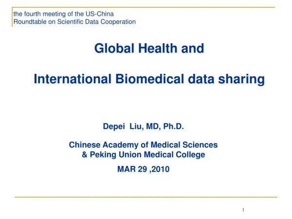 Global Health and International Biomedical data sharing