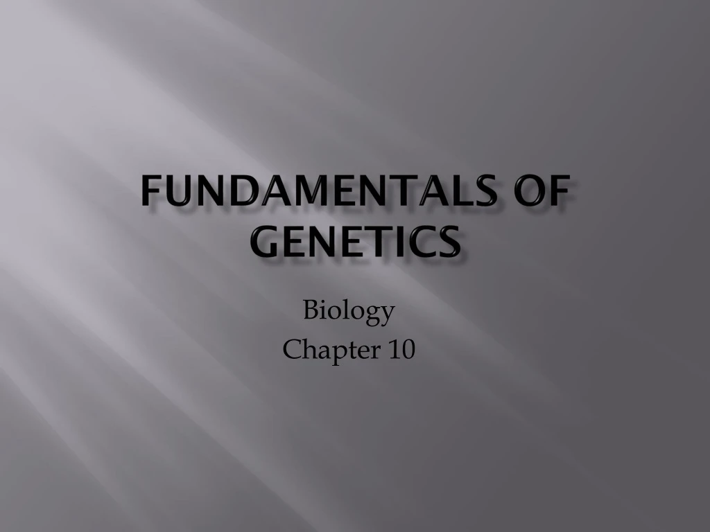 fundamentals of genetics