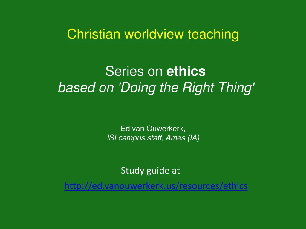 christian worldview teaching