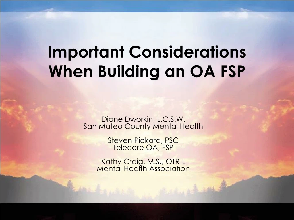 important considerations when building an oa fsp