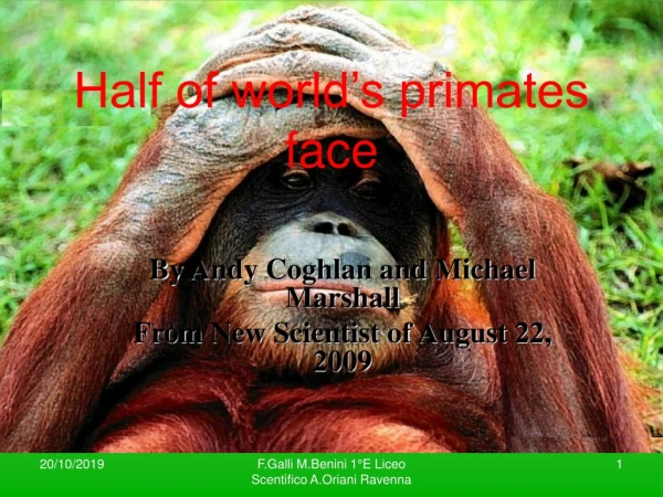 Half of world’s primates face
