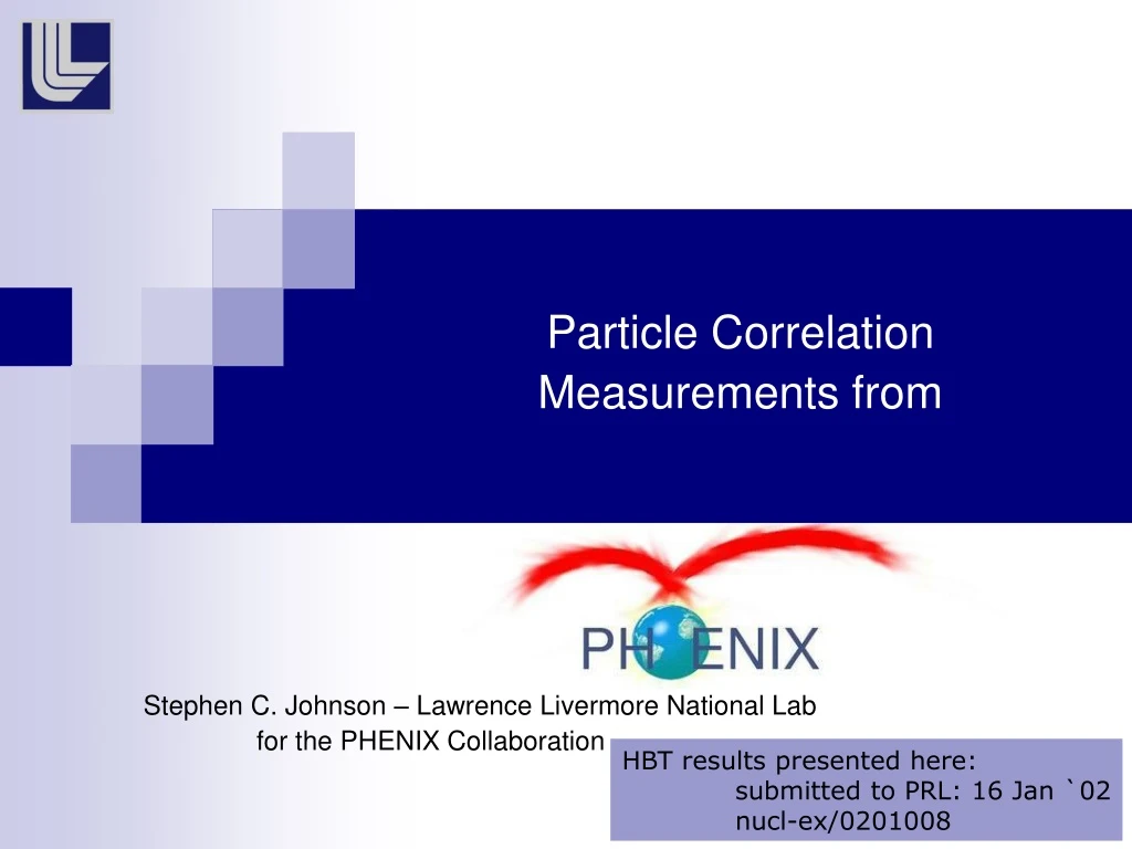 particle correlation measurements from