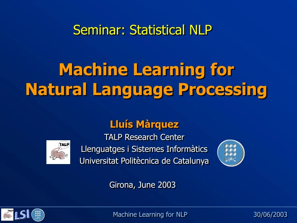 seminar statistical nlp