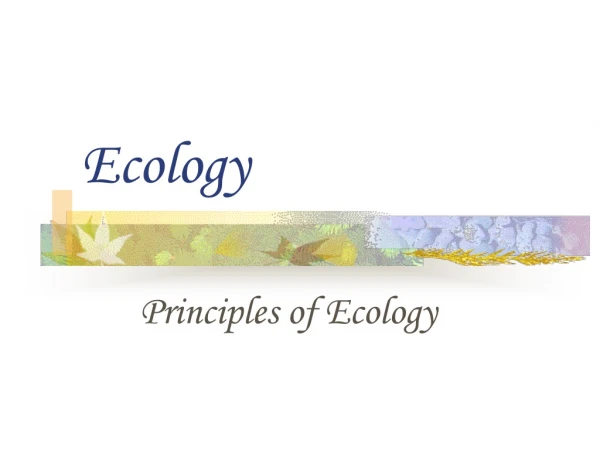 Ecology