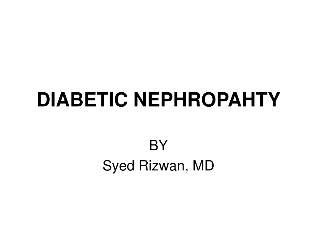 diabetic nephropahty