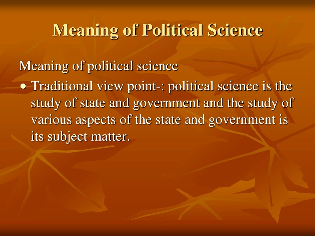 meaning of political science