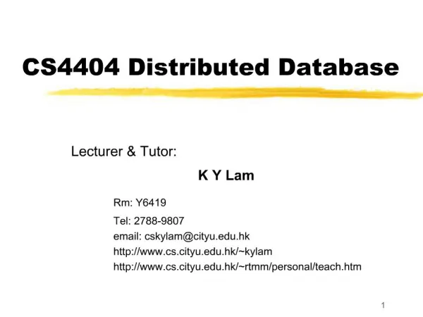 CS4404 Distributed Database