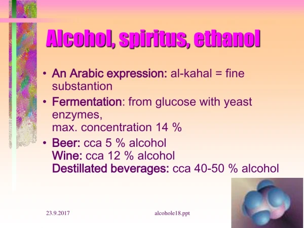 Alcohol , spiritus , ethanol