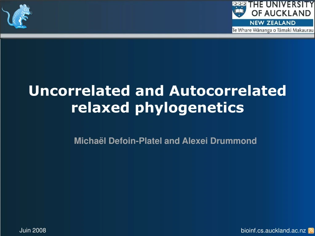 uncorrelated and autocorrelated relaxed phylogenetics