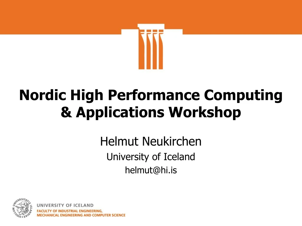 nordic high performance computing applications workshop