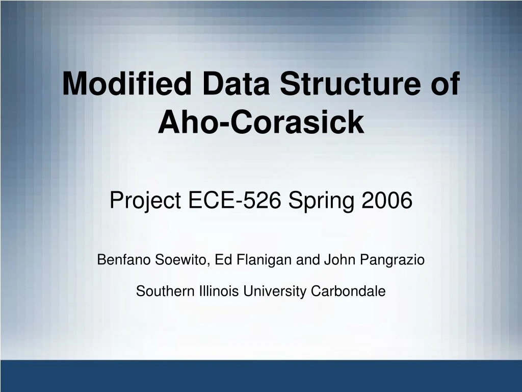 modified data structure of aho corasick