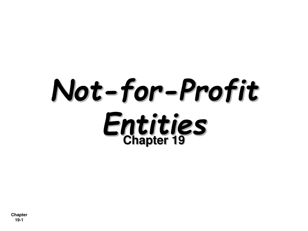 not for profit entities