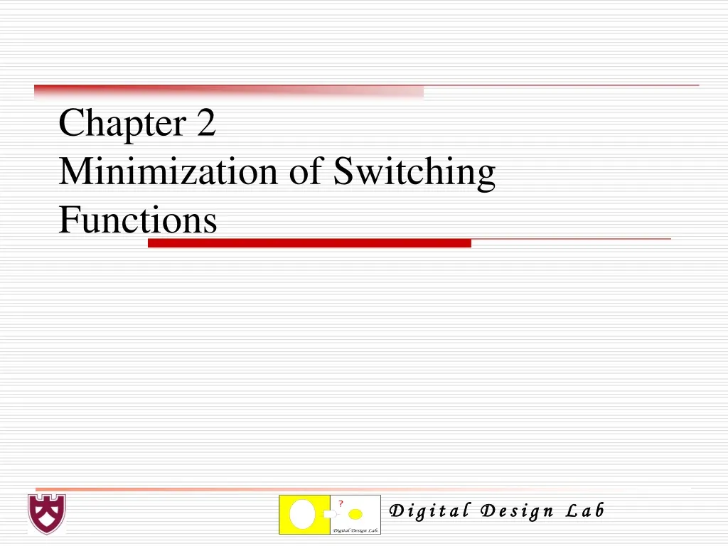 chapter 2 minimization of switching functions