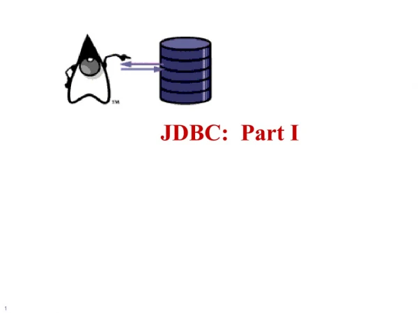 JDBC: Part I