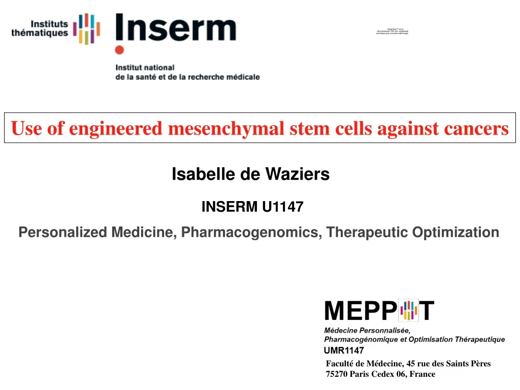 use of engineered mesenchymal stem cells against