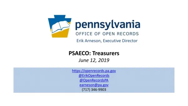 PSAECO: Treasurers June 12, 2019