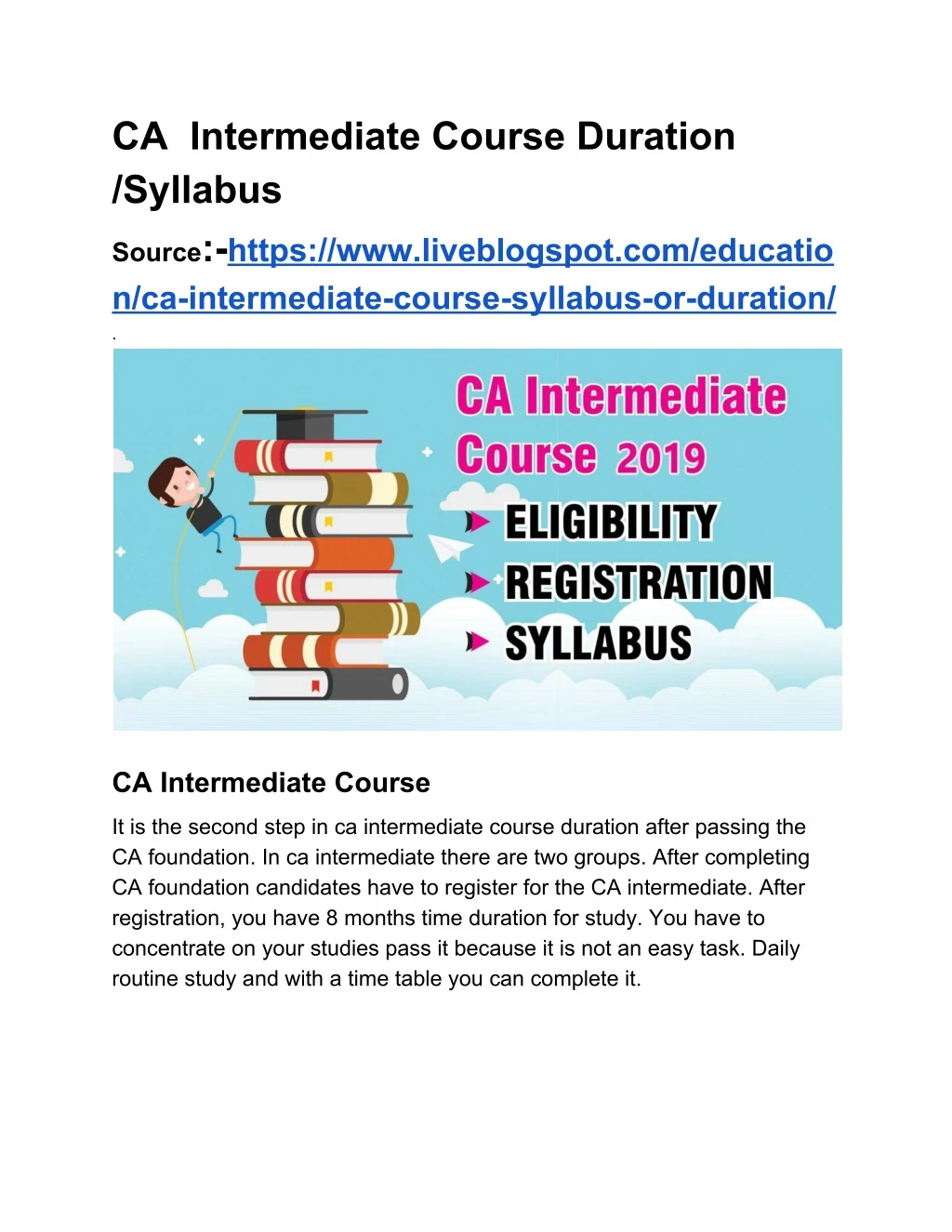 ca intermediate course duration syllabus