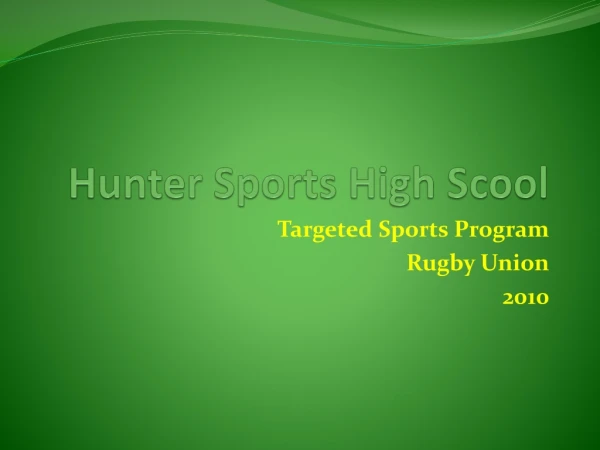 Hunter Sports High Scool