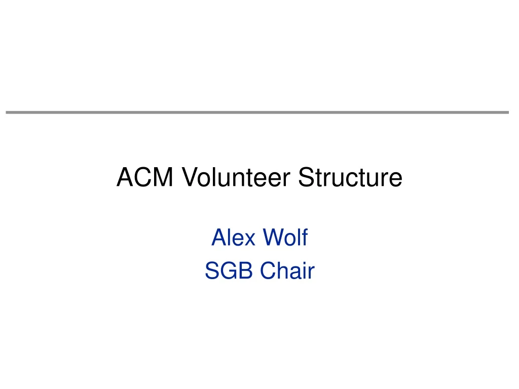 acm volunteer structure