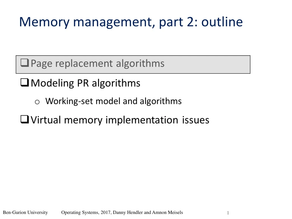 memory management part 2 outline
