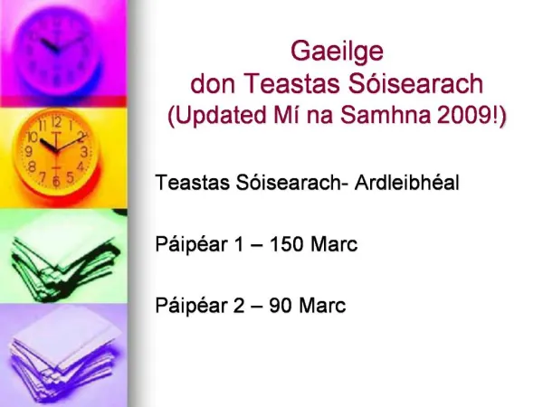 Gaeilge don Teastas S isearach Updated M na Samhna 2009