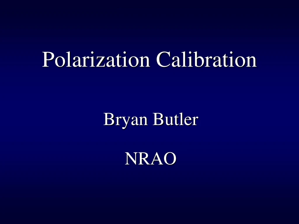 polarization calibration