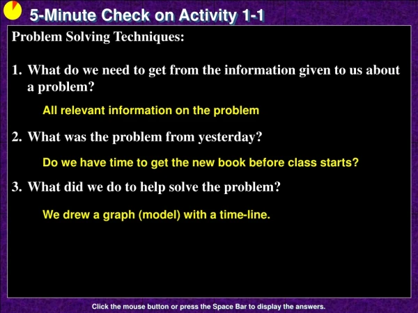 5-Minute Check on Activity 1-1