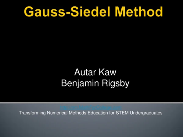 Gauss- Siedel Method