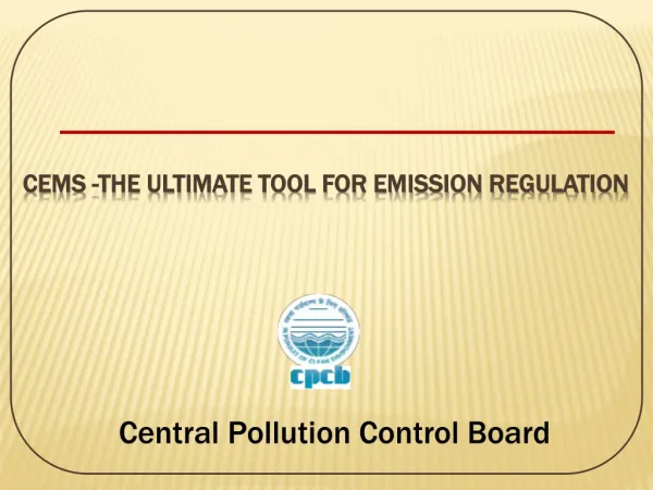 CEMS -the Ultimate Tool for Emission Regulation