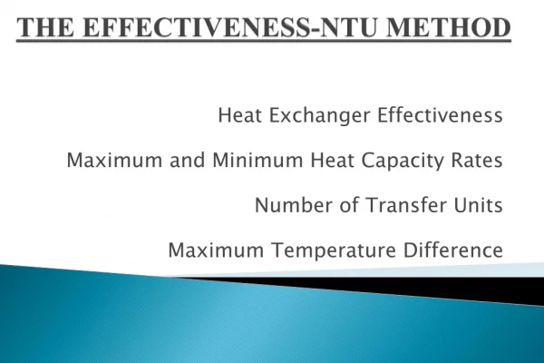 THE EFFECTIVENESS-NTU METHOD