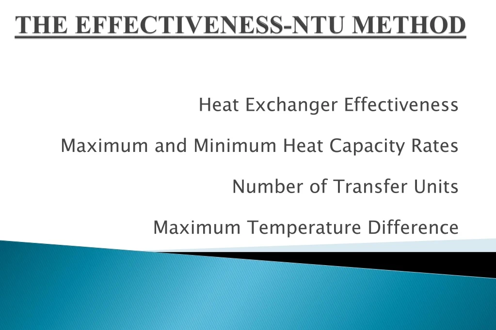 the effectiveness ntu method