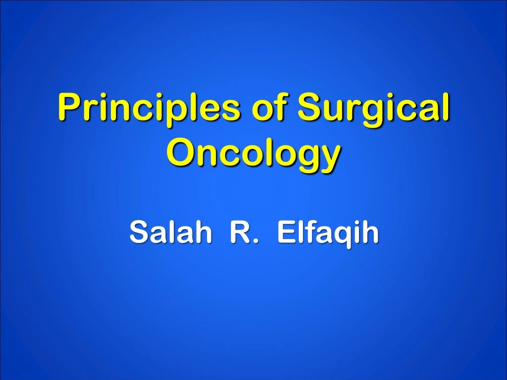 principles of surgical oncology