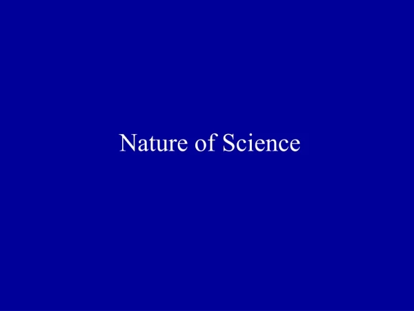 Nature of Science