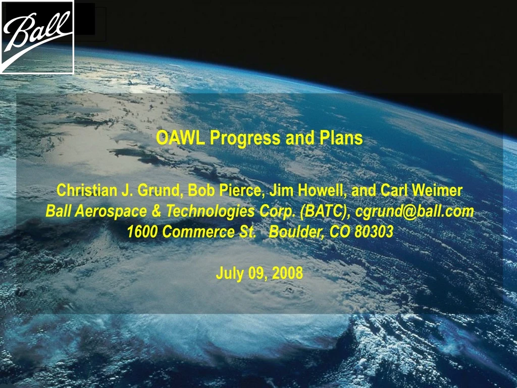 oawl progress and plans christian j grund