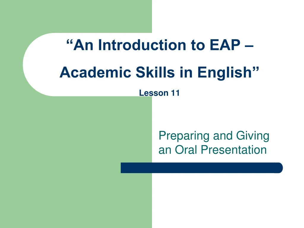 an introduction to eap academic skills in english lesson 11