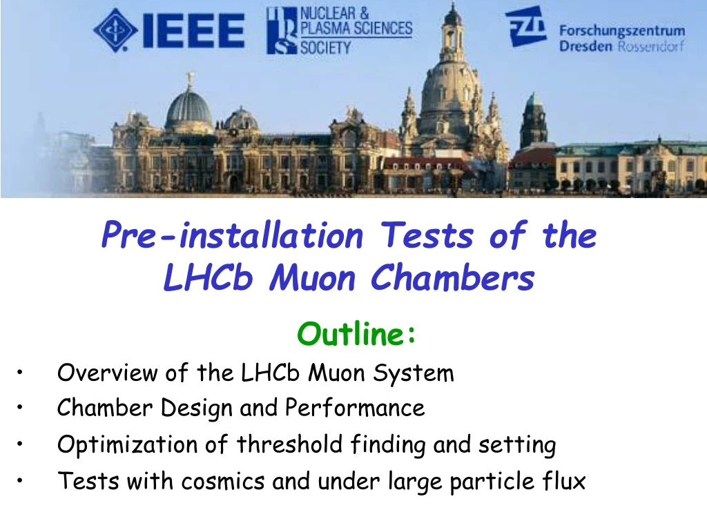 pre installation tests of the lhcb muon chambers