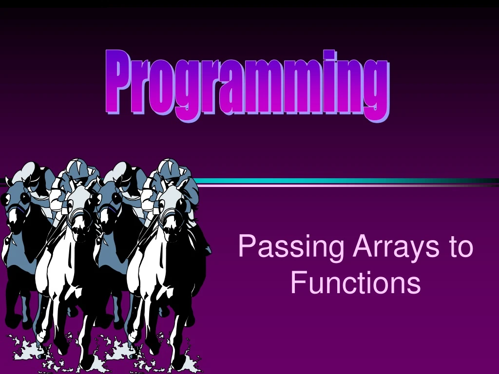passing arrays to functions