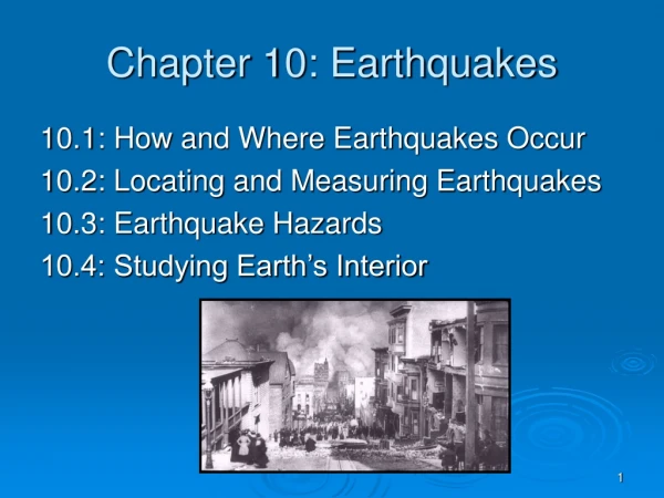 Chapter 10: Earthquakes